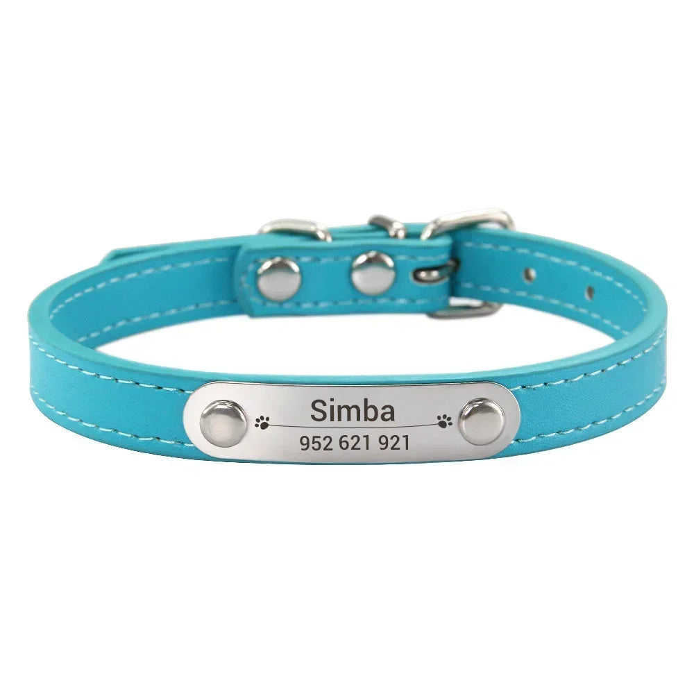 Personalized Dog Collar Name Carved ID