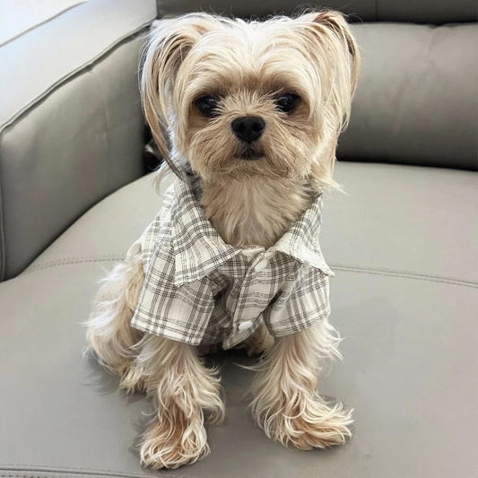 Dog clothes Spring Summer Plaid Shirt