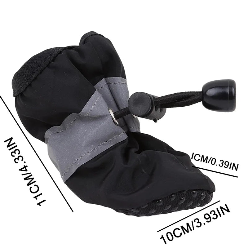 4Pcs Waterproof Dog Boots for Small Dogs