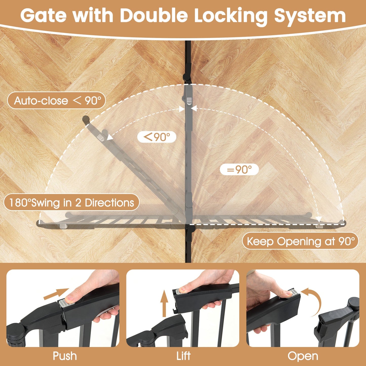 Extra Wide Pet Gate Fits 34.5-154"