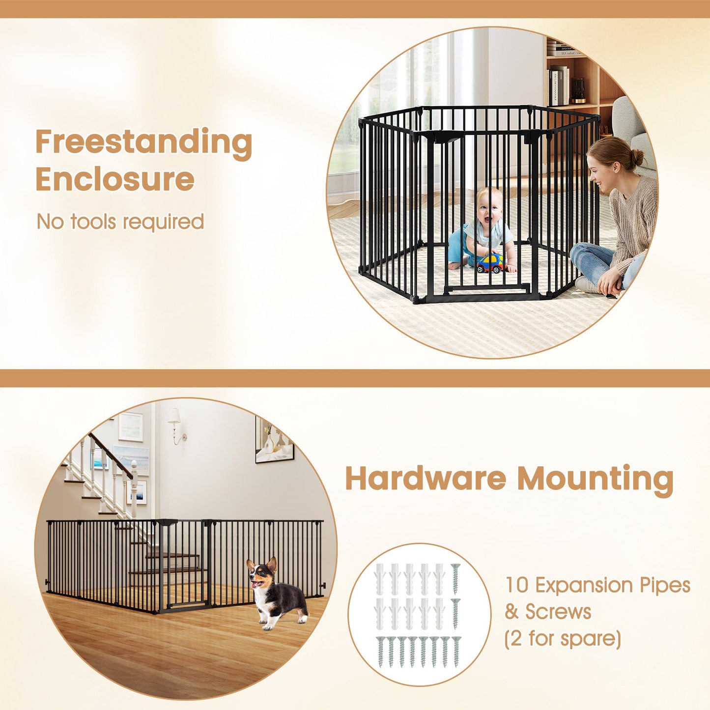 Extra Wide Pet Gate Fits 34.5-154"