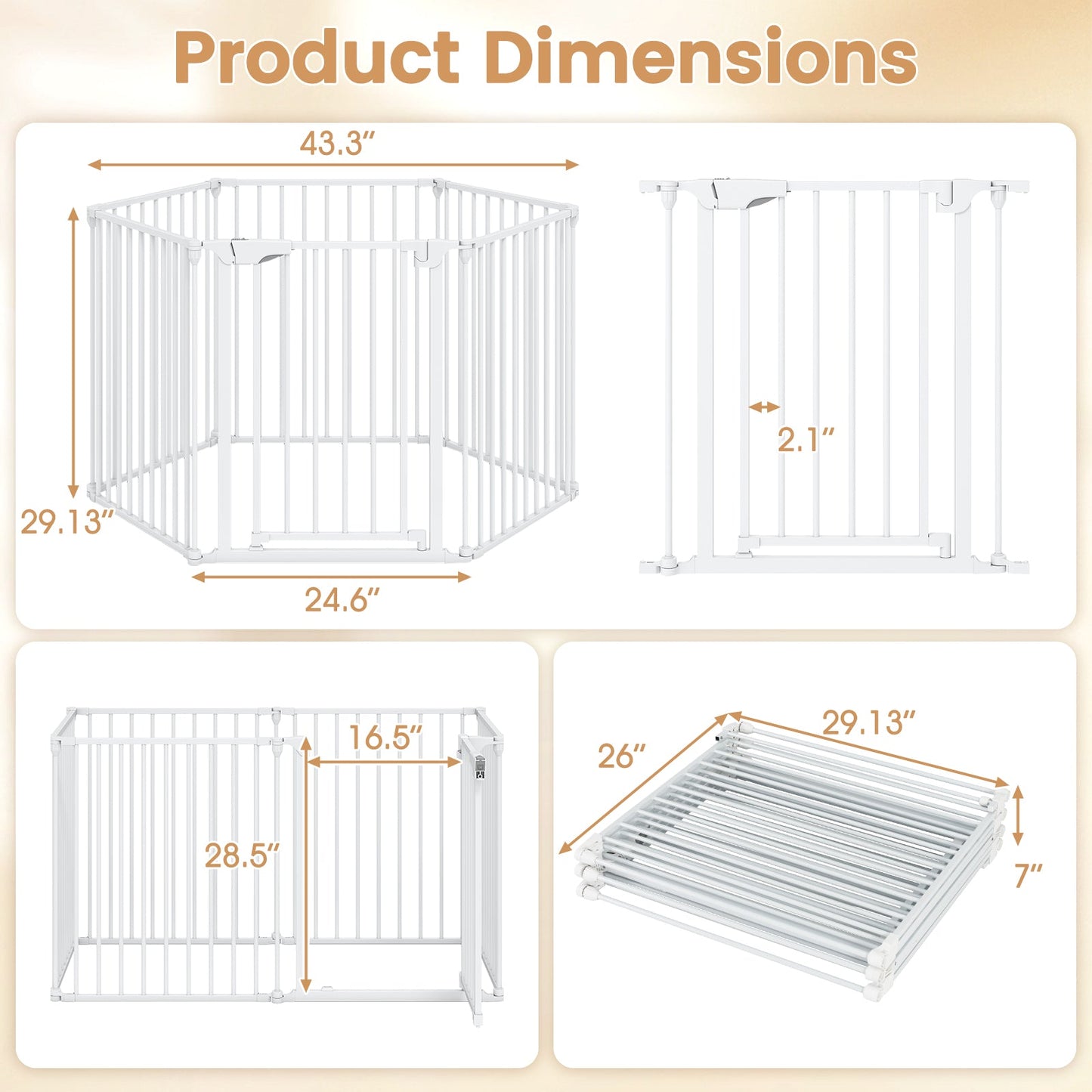 Extra Wide Pet Gate Fits 34.5-154"