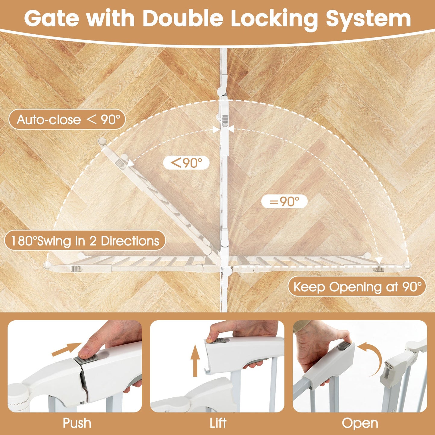 Extra Wide Pet Gate Fits 34.5-154"