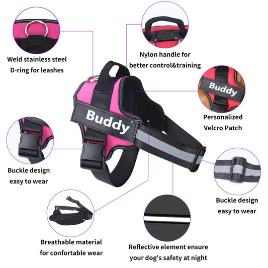 Dog Harness Reflective Breathable Adjustable Pet