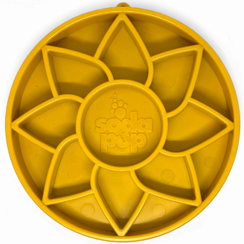 Sunflower Shallow Slow Feeder Dog Bowl