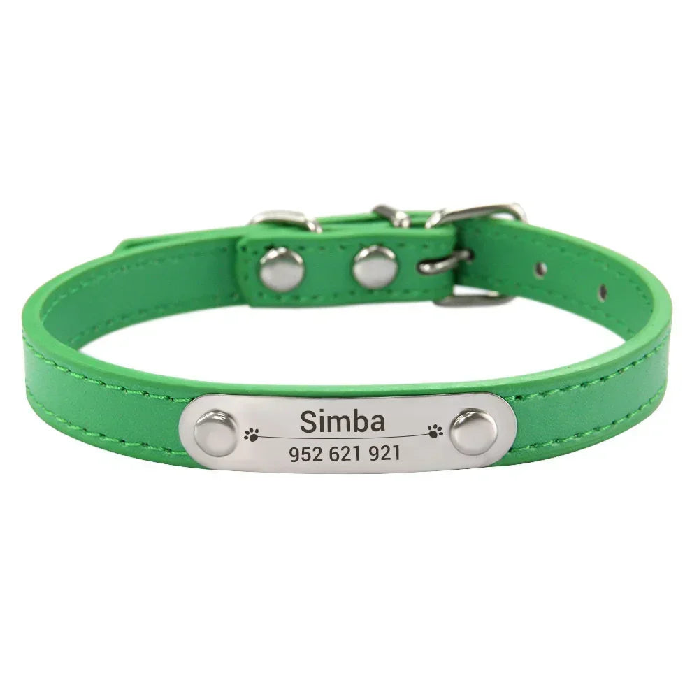 Personalized Dog Collar Name Carved ID