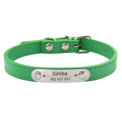 Personalized Dog Collar Name Carved ID