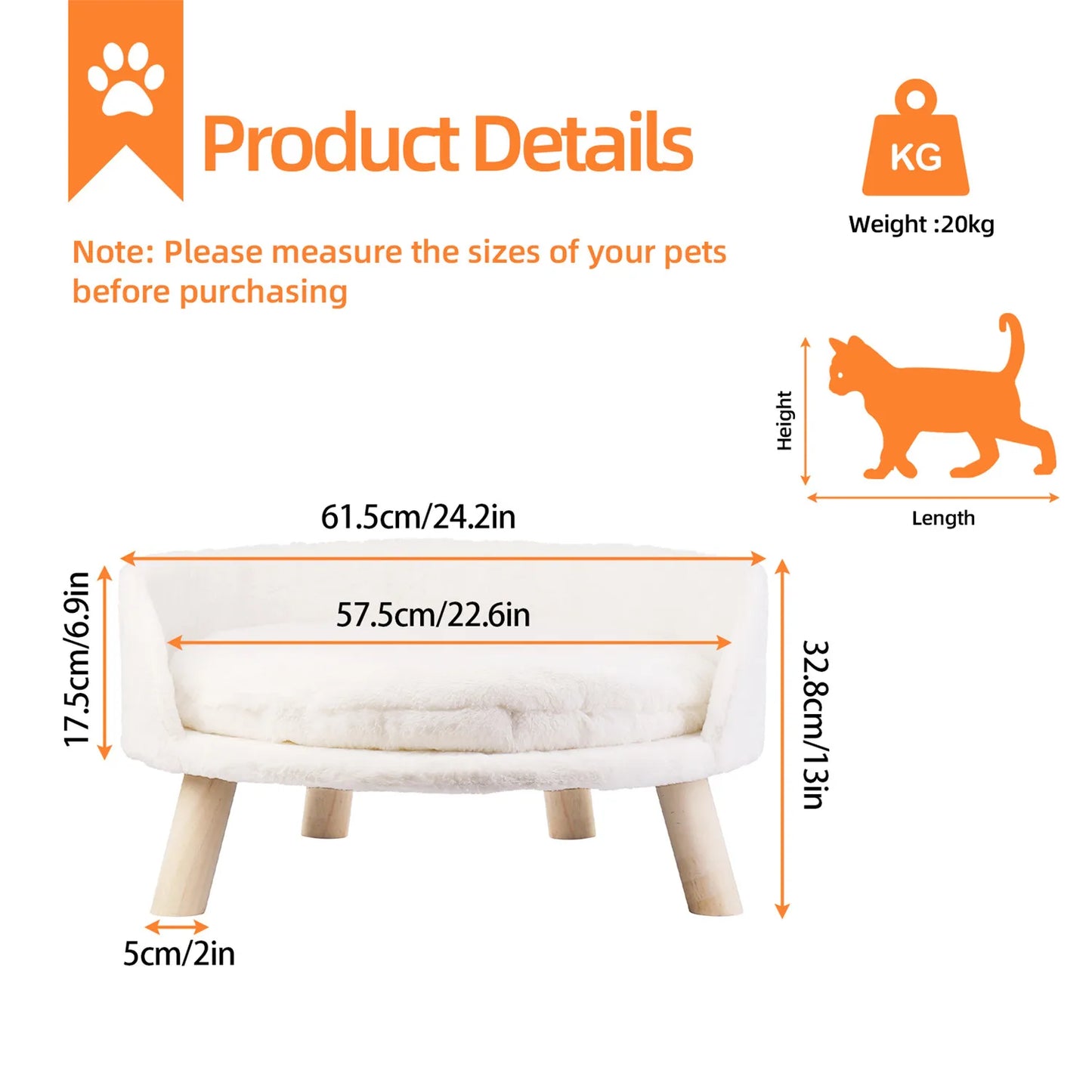 Pet Raised Sofa Bed Chair