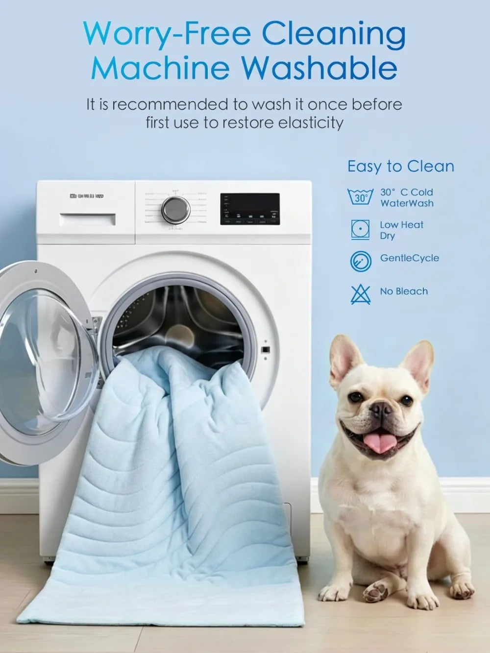 Dog Cooling Mat, Q-MAX＞0.46, Thickened Breathable Cold Pad for Summer, 36"x23" Portable Washable Pet Bed, Rapid Cooling Durable Non-Gel Blue