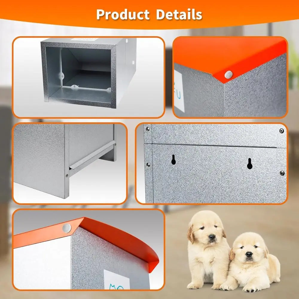 Dog Feeder - Galvanized Metal Pet Food Station