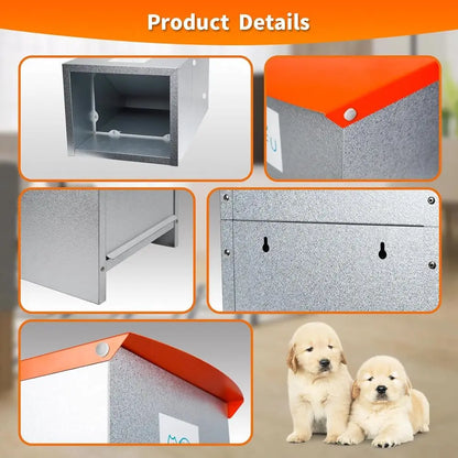 Dog Feeder - Galvanized Metal Pet Food Station