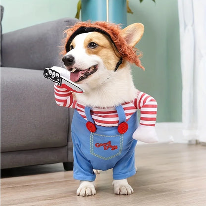 Halloween Dog Clothes and Wig for Holiday Party