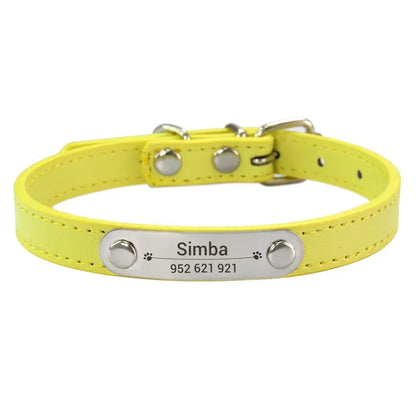 Personalized Dog Collar Name Carved ID