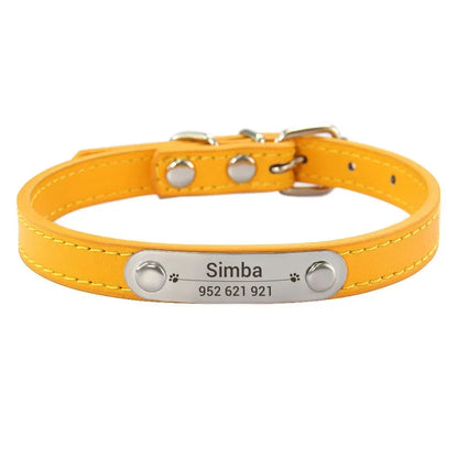 Personalized Dog Collar Name Carved ID