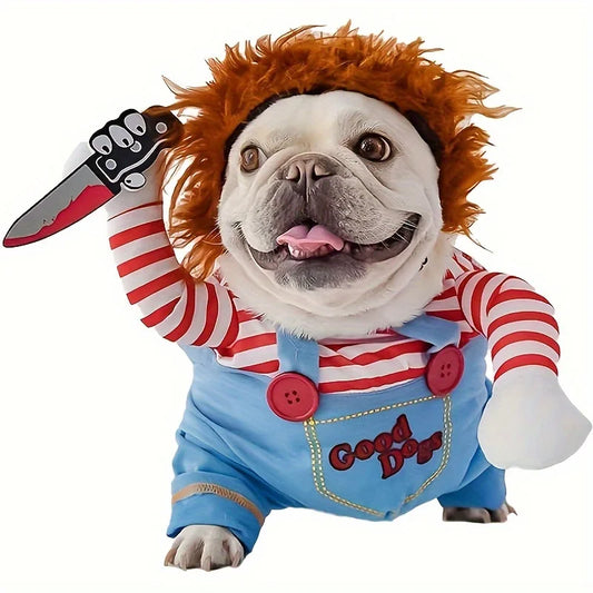Halloween Dog Clothes and Wig for Holiday Party