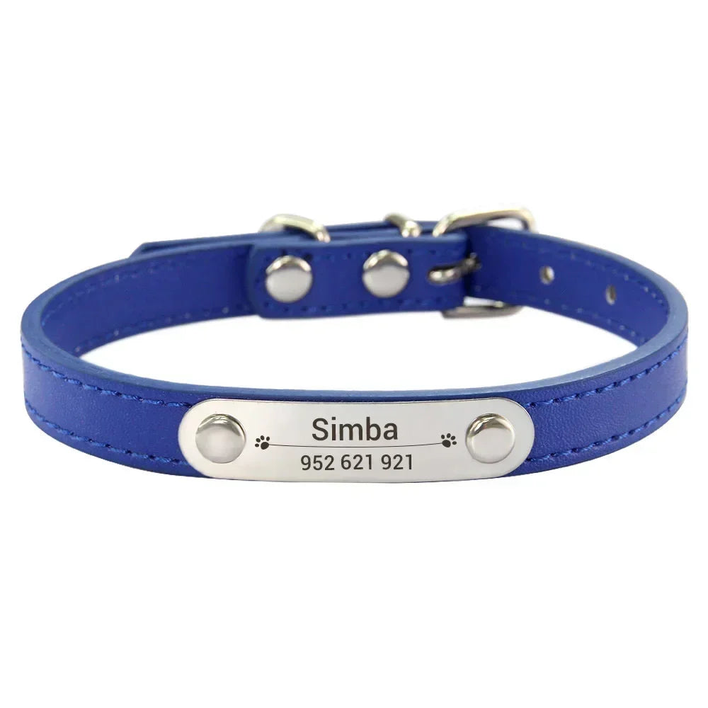 Personalized Dog Collar Name Carved ID