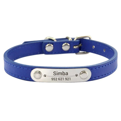 Personalized Dog Collar Name Carved ID