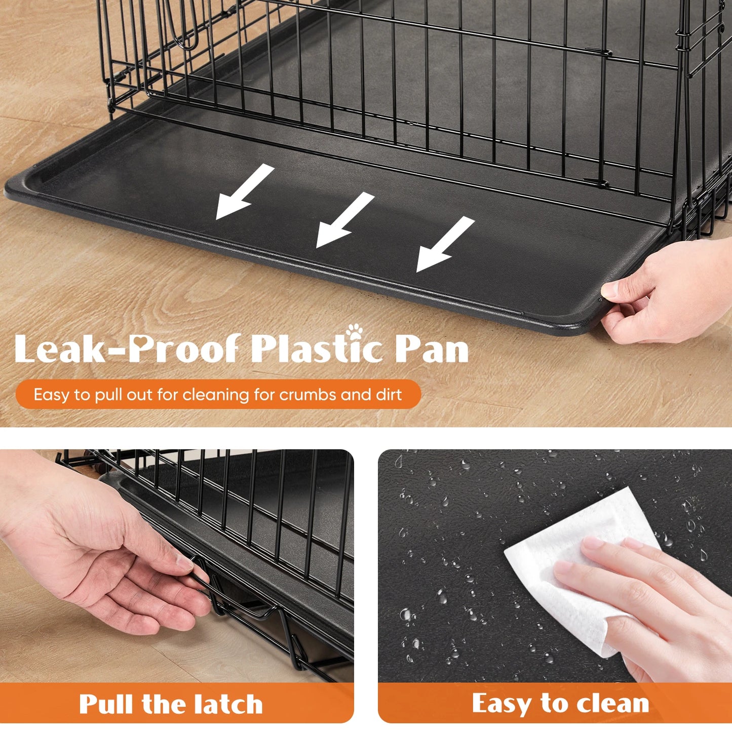 48 Inch Double Door Folding Dog Cage