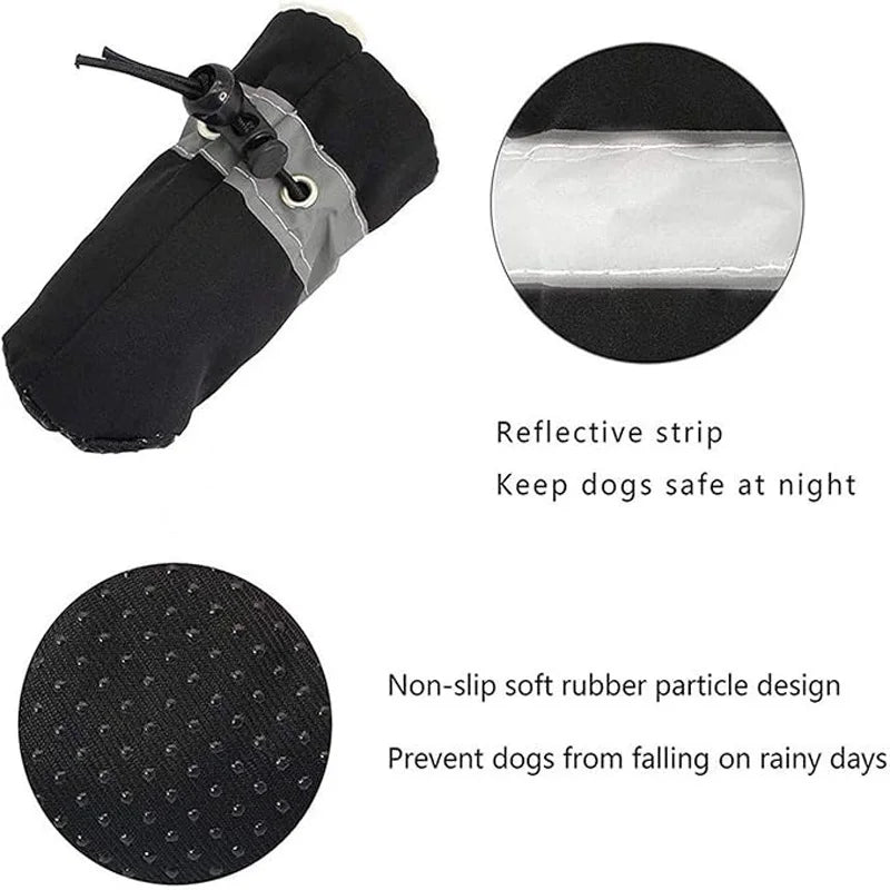 4Pcs Waterproof Dog Boots for Small Dogs