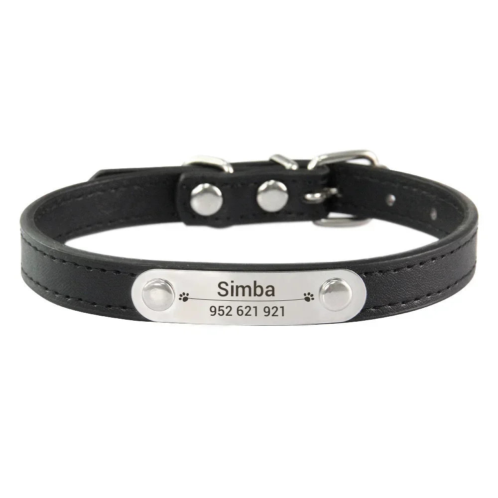 Personalized Dog Collar Name Carved ID