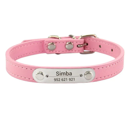 Personalized Dog Collar Name Carved ID