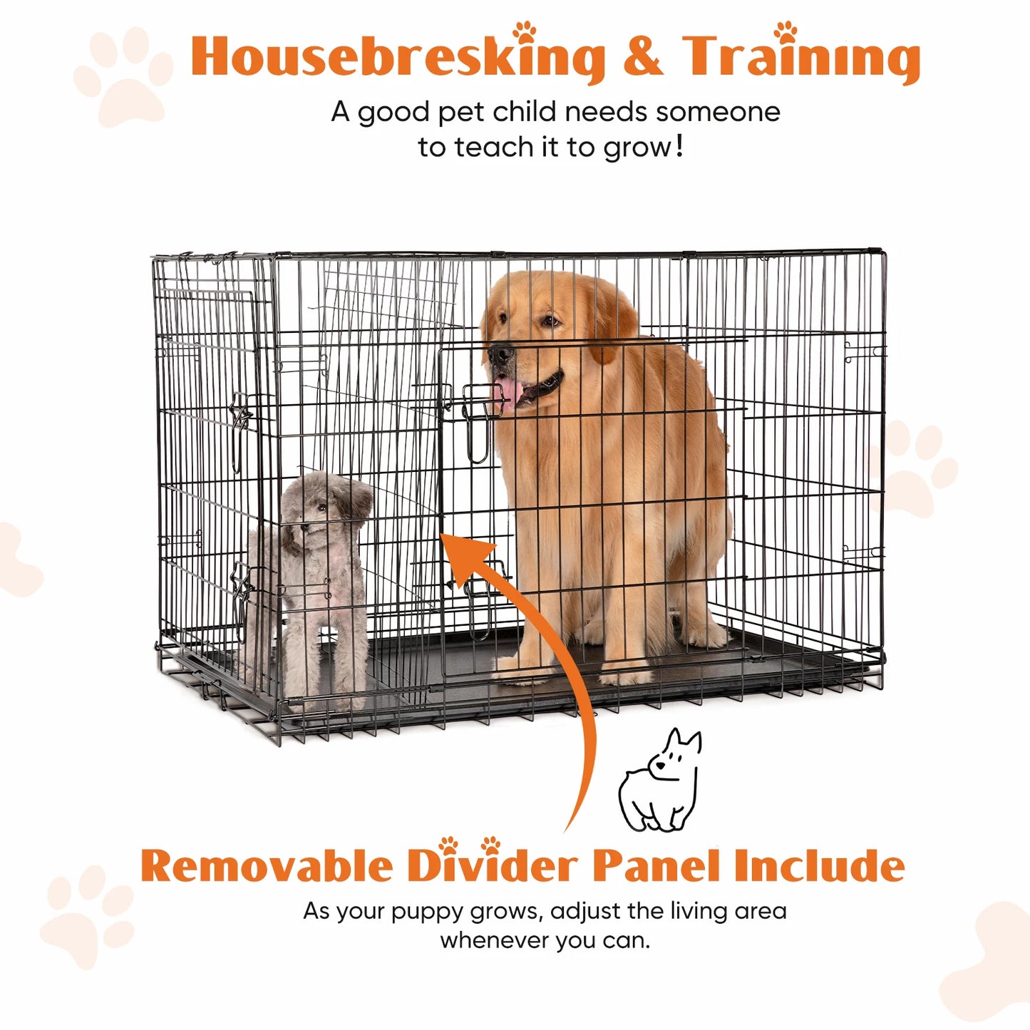 48 Inch Double Door Folding Dog Cage