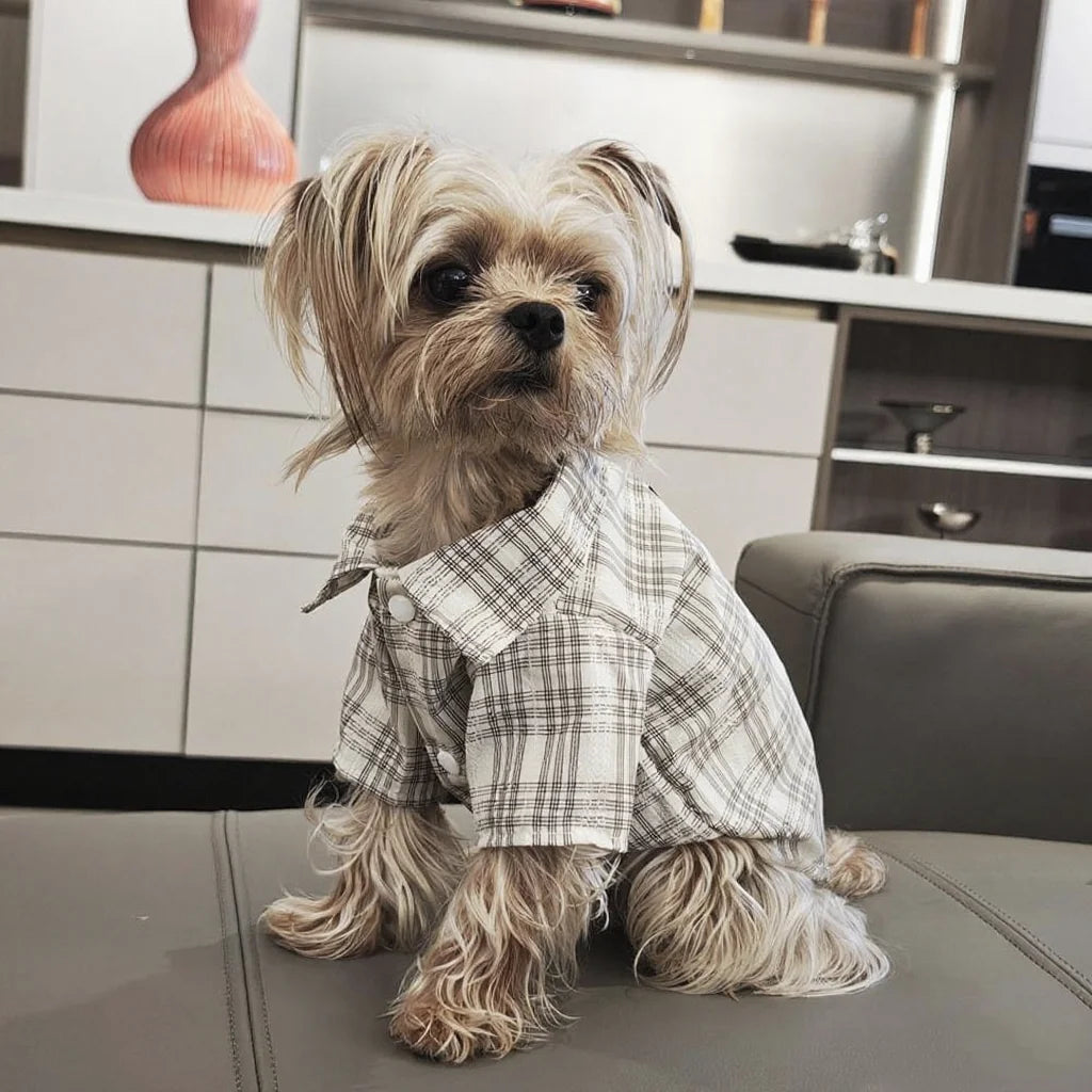 Dog clothes Spring Summer Plaid Shirt