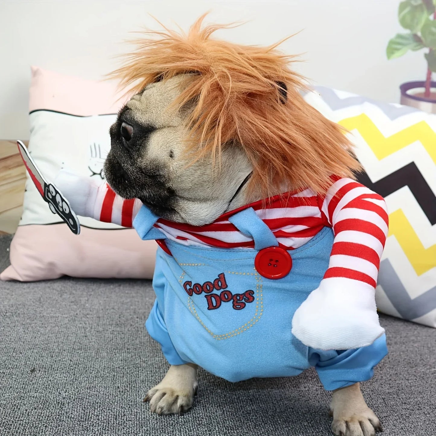 Halloween Dog Clothes and Wig for Holiday Party