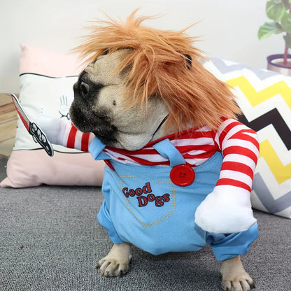 Halloween Dog Clothes and Wig for Holiday Party