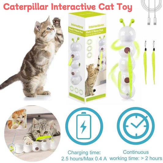 Caterpillar Teasing Cat Toy Motion Activated