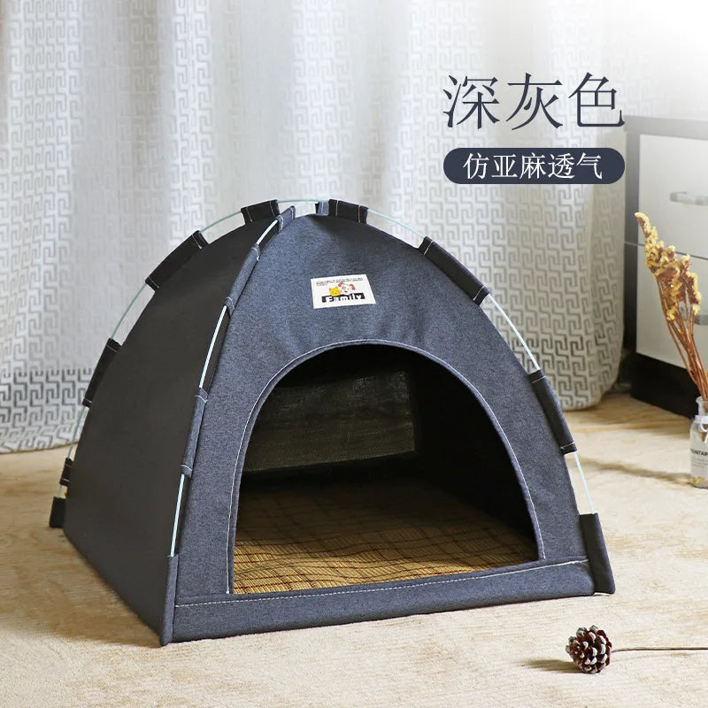 Pet Tent Bed Canvas Semi-enclosed House