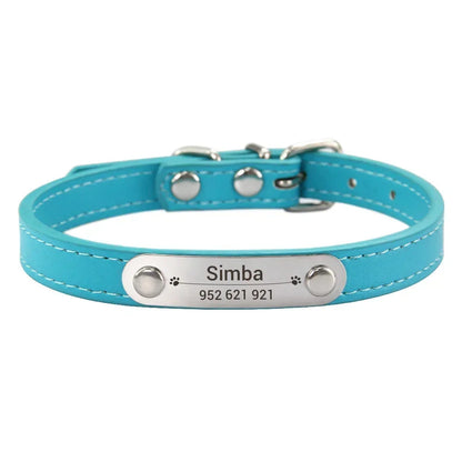 Personalized Dog Collar Name Carved ID
