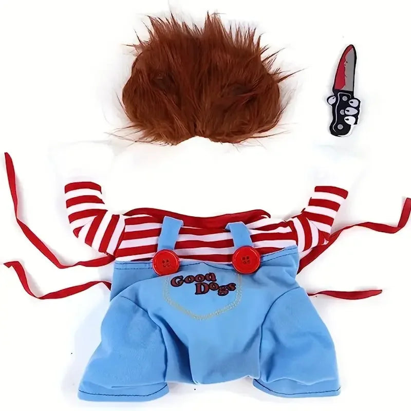 Halloween Dog Clothes and Wig for Holiday Party