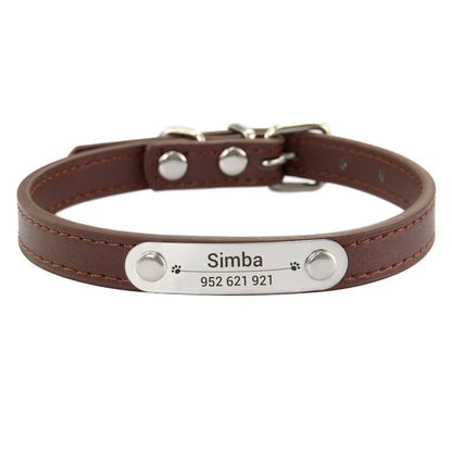 Personalized Dog Collar Name Carved ID