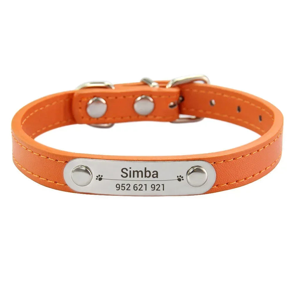 Personalized Dog Collar Name Carved ID
