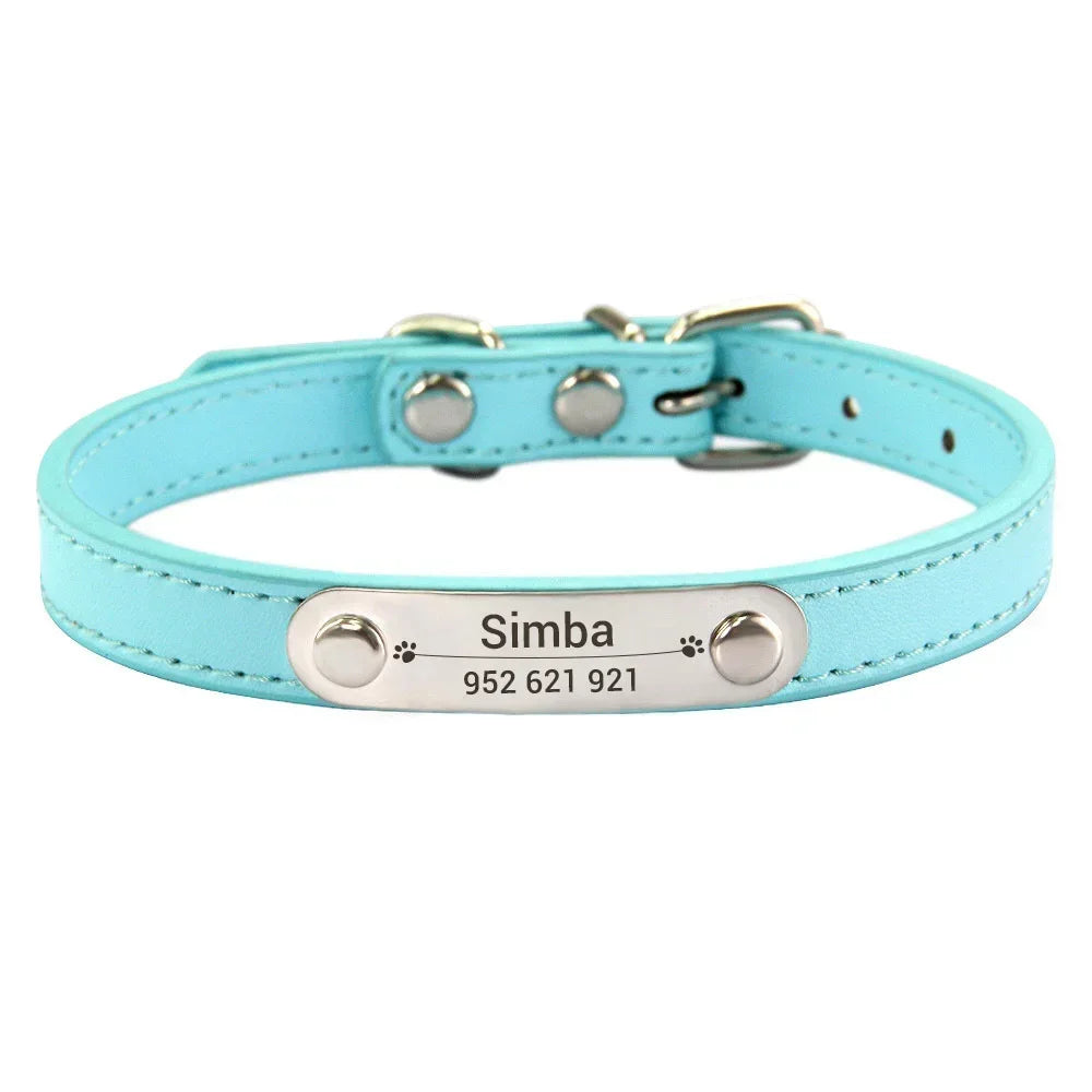Personalized Dog Collar Name Carved ID