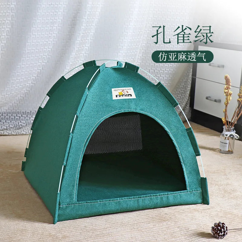 Pet Tent Bed Canvas Semi-enclosed House