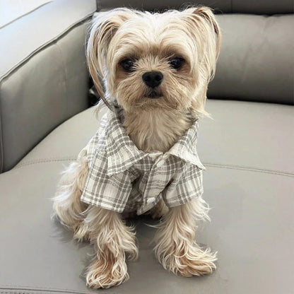 Dog clothes Spring Summer Plaid Shirt