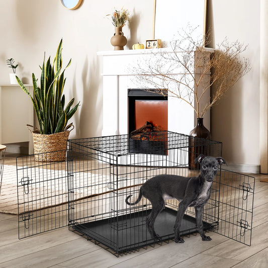 48 Inch Double Door Folding Dog Cage