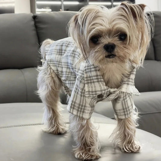 Dog clothes Spring Summer Plaid Shirt