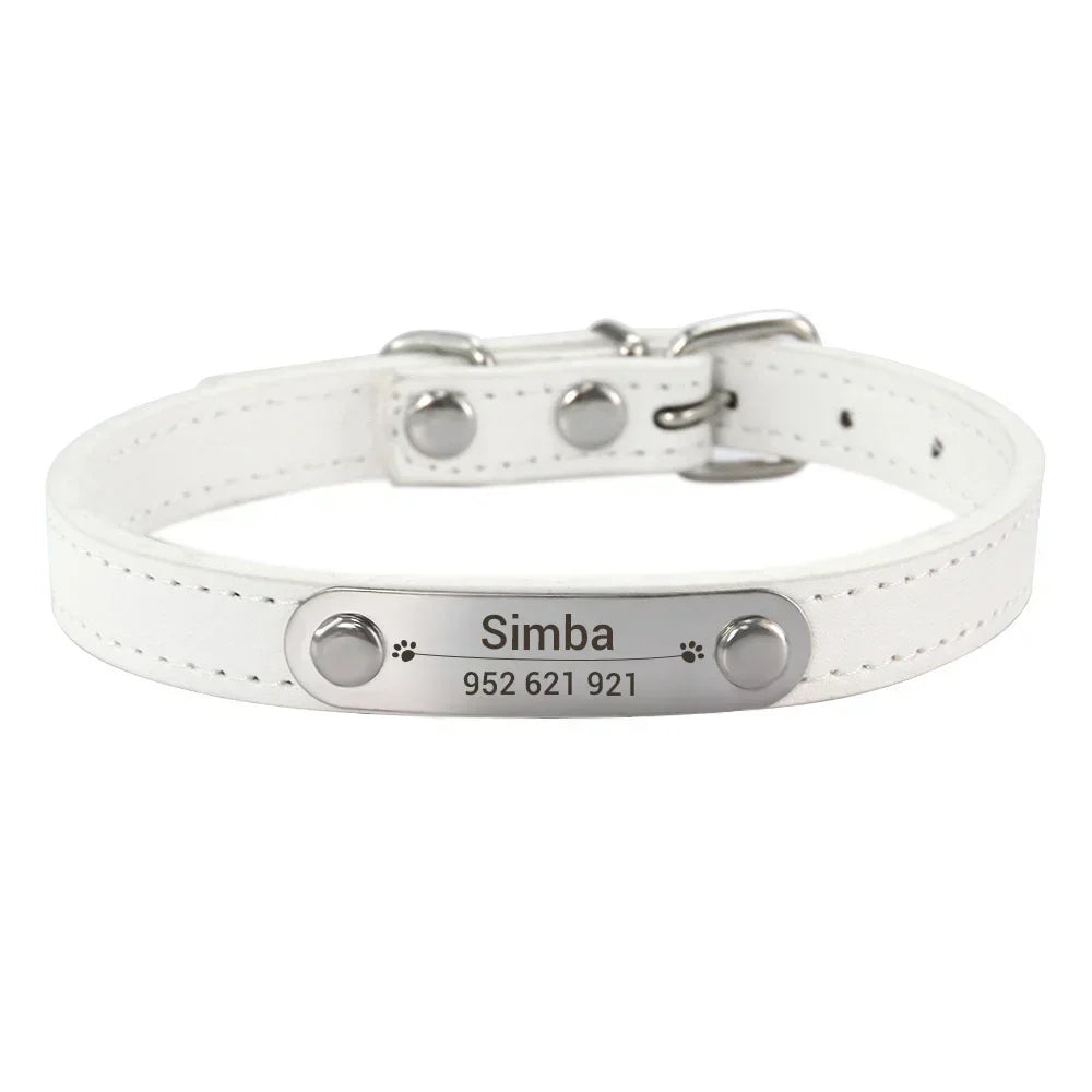 Personalized Dog Collar Name Carved ID