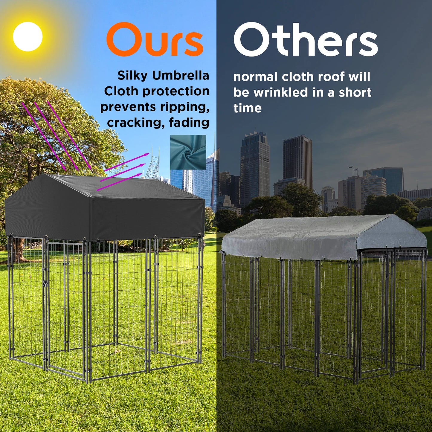 Pet Run Enclosure, Playpen with Roof