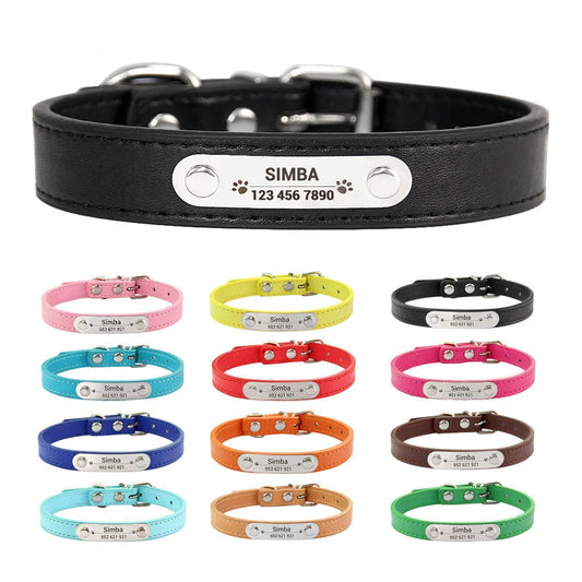 Personalized Dog Collar Name Carved ID