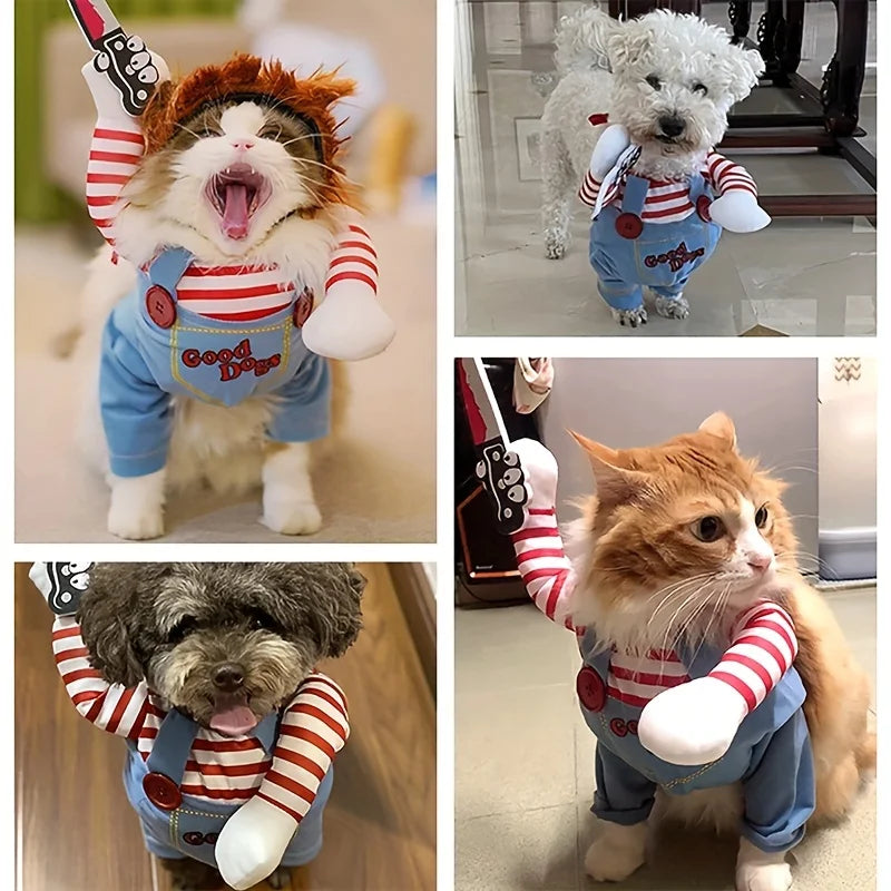 Halloween Dog Clothes and Wig for Holiday Party