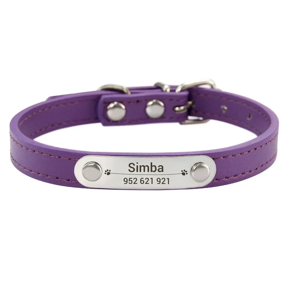 Personalized Dog Collar Name Carved ID