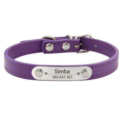 Personalized Dog Collar Name Carved ID