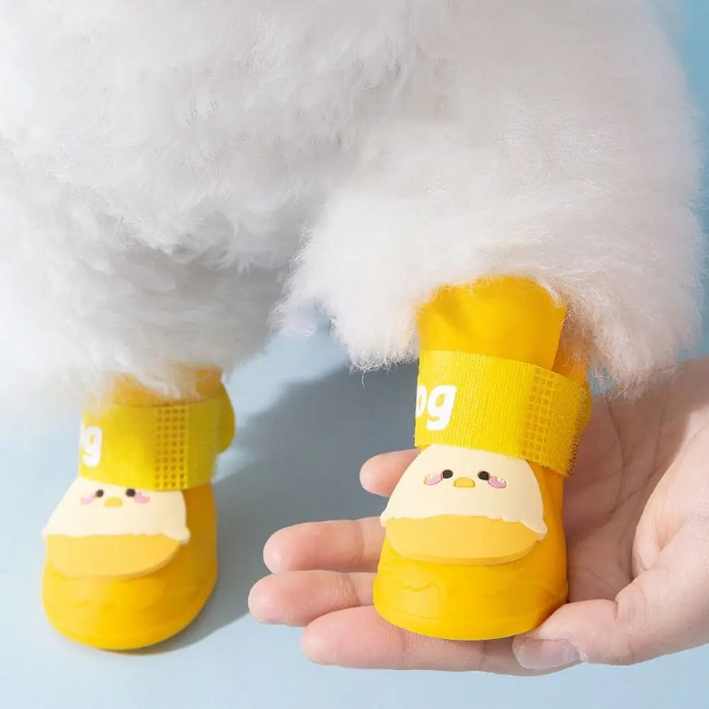 Cute Silicone Pet Rain Boot Cartoon
