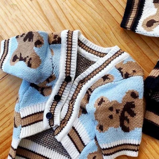 Luxury Dog Clothes Pet Striped Cardigan Sweater