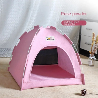 Pet Tent Bed Canvas Semi-enclosed House