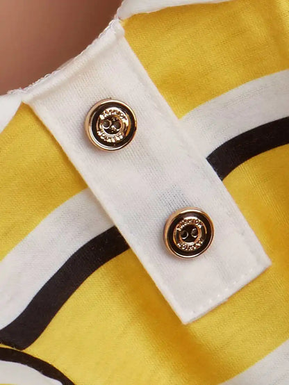 Yellow Striped Polo-Style Shirt